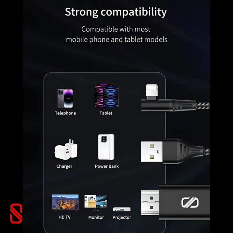 کابل تبدیل لایتنینگ به HDMI اسلیکتو مدل 202SHC-01 طول 2 متری