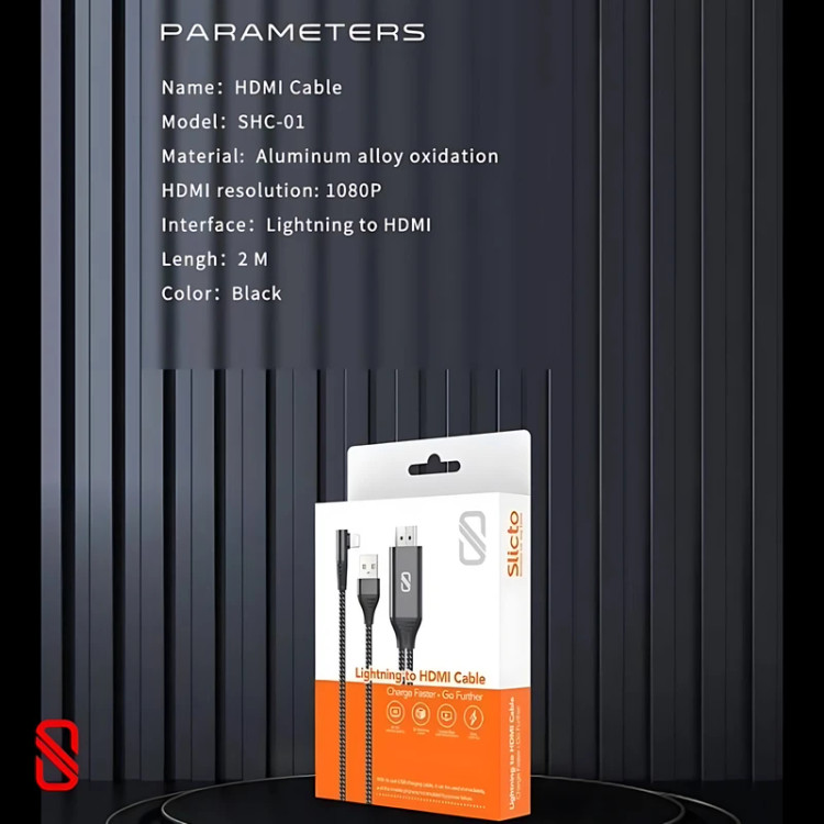 کابل تبدیل لایتنینگ به HDMI اسلیکتو مدل 202SHC-01 طول 2 متری