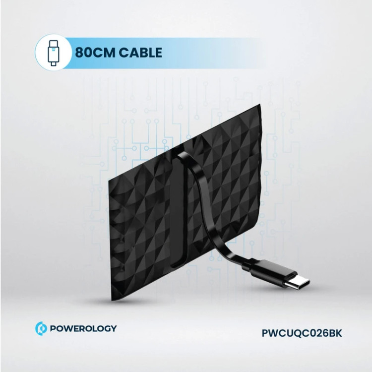 شارژر چندکاره Powerology GaN مدل PWC026 با کابل Type-C جمعشونده (85W PD) Powerology Universal GaN 85W Super Charger